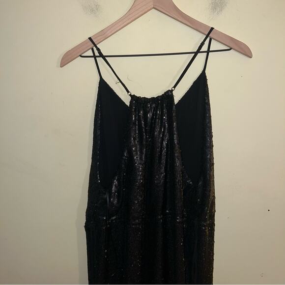 FREE PEOPLE all black slouchy sequin jumpsuit S - Picture 7 of 8